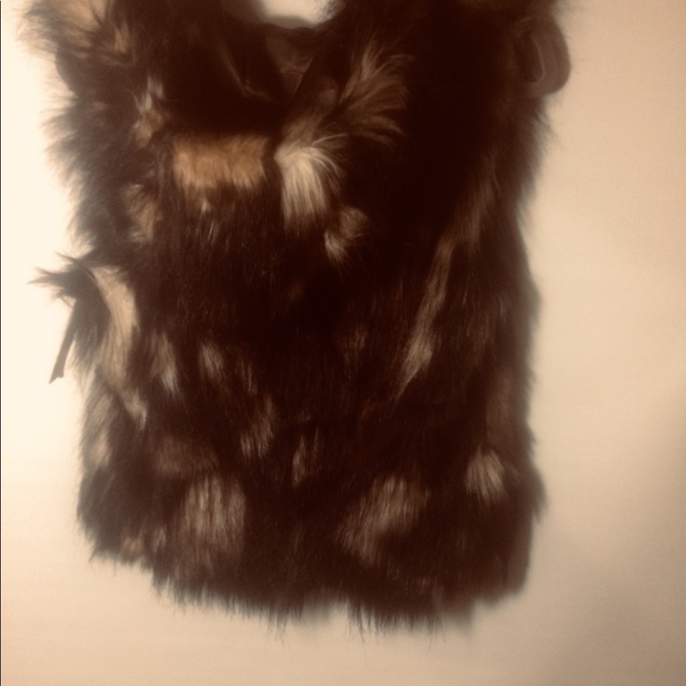 International Concepts Hooded Faux Fur Vest